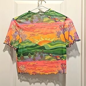 Bright sheer crop top